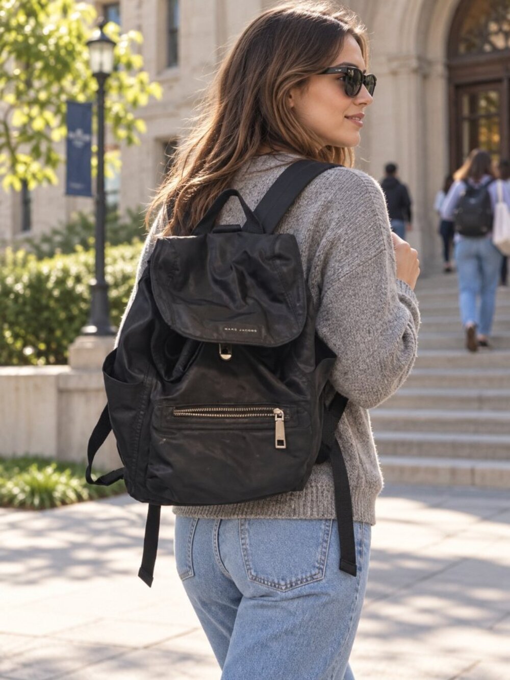Marc Jacobs Black Nylon Varsity Large Backpack, bag